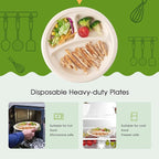 ECOLipak 125 Pack Compostable 3 Compartment Plates, 8.85 inch Heavy-Duty Disposable Paper Plates, Eco-Friendly Biodegradable Sugarcane Bagasse Divided Plate for Dinner