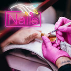 Nails Neon Sign Nail Salon Room Decor Window Wall Art for Nail Shop Storefront USB Powered 15.7"x10.7"