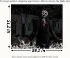 QGHOT Halloween Tapestry, Gothic Horror Movie Tapestry Wall Hanging Spooky Halloween Backdrop Creepy Scary Nun Haunted House Wall Decor for Bloody Party Decorations (59.1"x51.2")