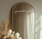 Your Seat Awaits Vinyl Decal, Wedding Seating Sticker, Mirror Decal for Seating, Please Find Your Seat Signs, Wedding Decor Sign (White, Width 17")