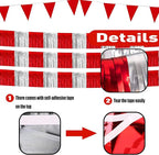 6 Pack 10 Feet Red Silver Foil Fringe Garland Metallic Tinsel Streamers Banner Wall Hanging Curtain Backdrop Banner for Parade Floats, Thanksgiving, Christmas, Birthday, Halloween Party Decorations