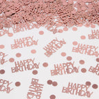 Rose Gold Birthday Confetti - 270 PCS Glitter Happy Birthday Decorations for Table