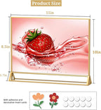 Clear Acrylic Sign Holder 11x 8.5 Horizontal Double Sided Gold Frame Flyer Holder for Wedding Table Number Menu Holder (6pcs)