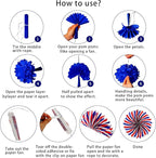 26Pcs 4th of July Decorations Patriotic Decor USA Flag String Red White Blue Paper Fans Star Streamer Pom Poms Hanging Swirls for Memorial Day,Fourth of July,Armed Forces Day,Flag Day