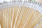 Kingsnow 100 Pieces Lace Wedding Ribbon Wands with Triple Ribbon and Silver Bell Wand Silk Fairy Stick Wand Streamers Party Ribbon Sticks Magic Fairy Wands for Wedding Bridal Shower Photo Prop Send