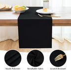 2 Pack Black Small Short Table Runner 12 x 36 Inch Solid Color Runners Coffee Table Dresser for Daily Party Home Decoration
