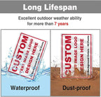 Custom Signs Outdoor Metal - 12 x 8 Personalized Aluminum Sign for Office, Home, Business, Decor, Customiz Customized Rust-Proof Sign (Red Text Box)