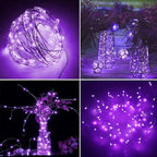 24 Pack LED Fairy Lights Battery Operated 7Ft 20Led Mini String Lights Waterproof Christmas for Mason Jars Bedroom DIY Party Wedding Christmas Decor Purple