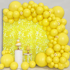 12PCS Colorful Yellow Shimmer Wall Backdrop, Square Sequin Photo Backdrops Panel, Glitter Wall Background for Birthdays, Weddings, Christmas, Engagements, Disco Bachelorette Party Decor (3FTx4FT)