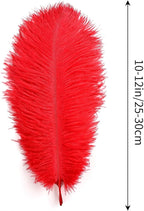 THARAHT Red Ostrich Feathers 12pcs Natural Bulk 10-12Inch 25cm-30cm for Crafts Wedding Party Centerpieces Halloween and Home Decoration Feathers