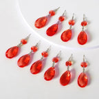 10pcs Crystal Prisms Chandelier Red Ornament Pendants Rainbow Maker 38mm Drop Prism Hanging Prisms for Wedding Party Chrismtmas Decoration DIY Jewelry