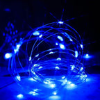 16 Pack Led Fairy Lights Battery Operated String Lights 10 Feet 30 LED Waterproof Twinkle Lights Mason Jar Lights Silver Wire Firefly Lights for Christmas Party Wedding Patio (Blue)
