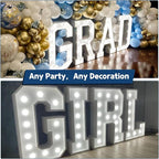 Marquee Letters 4 Feet Tall Large Light Up Letters Baby Shower Decorations Wedding Engagement Proposal White Party Decorations Marry Me Sign Big Cardboard Backdrop E