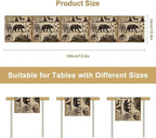 Rustic Cabin Table Runner, Retro Moose Cone Deer Bear Farmhouse Lodge Table Runner for Dinner Living Room Kitchen Vintage Country Cottage 13x108 Inch