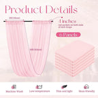 6 Panels Pink Ceiling Drapes for Wedding, 5ftx30ft Ceiling Drapes Cheesecloth Sheer Fabric Curtain Wedding Arch Draping Fabric Romantic Ceilings Decorations for Weddings Party Ceremony Stage
