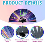 Boots on The Ground Fan, Large Folding Hand Fan for Women and Men, Popping Fans for Line Dancing for Raves, EDM, Dance Party, and Home Decoration