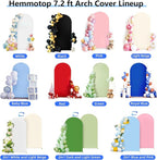 HEMMOTOP 7.2 ft Light Beige Arch Backdrop Cover (No Arch Stand), Ivory Spandex Arch Covers Stretchy Backdrop for Balloon, Wedding, Birthday Party, Baby Shower, Banquet Arch Decoratio