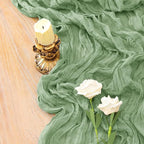 6Pcs Sage Green Cheesecloth Table Runner 120 Inch Green Cheesecloth Table Runner10FT Sage Table Runner Boho CheeseClothTable Runner forWedding Party Baby Shower Birthday Home Decor Holiday Decorations
