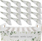 CIMAXIC Wedding Confetti Cone Holder Box - Flower, Paper, Petal Cones - White Paper Cup Candy Stand