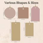 50-200 pcs Custom Hang Tags, Personalized Clothing Tags with Logo & Text, Custom Tag for Handmade Items, Business, Ideal for Apparel, Jewelry, Weddings, Mother's Day, Gift Label