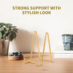 Plate Holder Easel Display Stand - 6 inch Metal Plate Stands for Display - Tabletop Picture Stand - Gold Iron Easels for Display Pictures | Photo Frames | Book | Decorative Plates | Plaque - 2 Pack