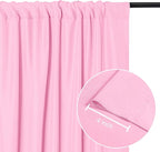 DWCN 10x8 FT Pink Backdrop Curtains for Parties, Photography Backdrop Drapes with Rod Pockets for Wedding Decorations Stage Birthday Family Gatherings, 2 Panels 5ft x 8ft