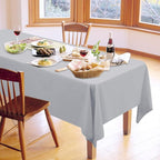 12 Pack Light Grey Tablecloths for Rectangle Tables 60 x 126 Inch Polyester Tablecloth 8 Foot Rectangle Table Cloth Wrinkle Resistant Washable Fabric Table Cover for Party Wedding Banquet Events