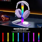 Headphone Stand with Wireless Charger,Gaming Headset Stand with RGB Light Mode,Airpod Max Stander Compatible with Airpod Pro/3/2,iPhone 16/15/14/13/12/11,Gifts for Gamers & Music Lover (Purple)