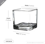 WGV 2 Inch Tea Light Votive Candle Holder, Clear, Square Cube 2”x2”, Small Tiny Bulk, Home Décor, Table Top, 24 Pcs