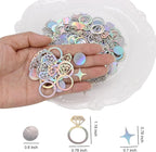 300 PCS Iridescent Bachelorette Confetti, Engagement Confetti Wedding Shower Table Decorations, Ring Table Scatters for Bridal Shower Decorations