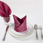 Cloth Napkins 20x20 inch Washable Polyester Dinner Napkins Soft Table Napkins for Wedding Party Dining Banquet(Burgundy,25PCS)