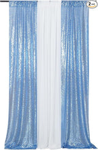 Poise3EHome 2ft x 8ft Baby Blue Sequin Backdrop Curtains 2 Panels Photography Backdrop for Party Decoration, Baby Blue