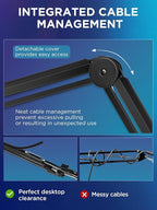 InnoGear Mic Boom Arm Microphone Stand Cable Management for Blue Yeti FIFINE AM8 K669B HyperX QuadCast S SoloCast AT2020 Shure SM7B MV7 and Other Microphone