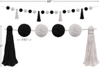 Teacher Created Resources Black and White Pom-Poms and Tassels Garland