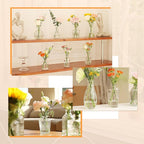 65PCS Glass Bud Vase Set, Different Small Vases for Flowers, Clear Centerpieces, Mini in Bulk Rustic Wedding Decorations, Vintage Look Home Table Flower Decor