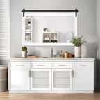 COGOOD Farmhouse Bathroom Mirror - 49 x 30 Large Rectangle Barn Door Mirror for Vanity, Bedroom, Living Room Wall Decor (Pure White)
