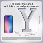 TONIFUL 8 Inch Silver Glitter Letter Y Table Centerpiece A-Z Silver Birthday Party Decorations,Silver Alphabet Y for Birthday,Chrismas,Graduation,Bridal Shower,Wedding,Anniversary Party Supplies