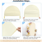 HEMMOTOP 7.2 ft Light Beige Arch Backdrop Cover (No Arch Stand), Ivory Spandex Arch Covers Stretchy Backdrop for Balloon, Wedding, Birthday Party, Baby Shower, Banquet Arch Decoratio