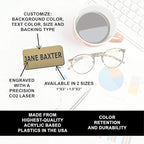 Custom Engraved Name Tag Badges – Personalized Identification with Pin or Magnetic Backing, 1 Inch x 3 Inches, Dark Brown/White