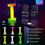 OJQ Light Up Letters LED Letter - Marquee Letters Room Decor Alphabet Letter Music Sync Color Change Colorful - Christmas Birthday Gifts for Girl - Teen Girls Gifts Party Home Wall Decor