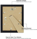 8x10 Picture Frame Set of 4, High Definition Glass Black Picture Frame, 8 x 10 Wood Rustic Photo Frames for Horizontal or Vertical Table Top and Wall Mounting