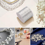 Beadcraft 26 Gauge Jewelry Wire - 0.4mm Silver Plated, Brass, 100M for Jewelry Making