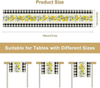 Lemon Table Runner,Black Buffalo Plaid Lemon Table Runner Farmhouse Style Spring Summer Home Kitchen Dinding Room Table Decoration 13x72 Inch