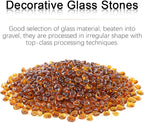 Hilitchi Glass Stones Non-Toxic Beautiful Smooth Vibrant Colors Vase Filler, Table Scatter, Aquarium Fillers, Gems Displaying, Gem Glass Confetti [Amber Stone Aprox. 1lb(455g)/Bag]