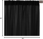 AK TRADING CO. 10 feet x 8 feet IFR Polyester Backdrop Drapes Curtains Panels with Rod Pockets - Wedding Ceremony Party Home Window Decorations - Black