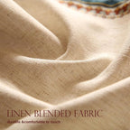 patdrea Designer Beige Farmhouse Geometric Patterned Linen Table Runner 102 Inch Long,Wrinkle Resistant Table Mat,Decoration for Kitchen Dining and Coffee Tables Banquet Christmas ,12"x102"