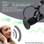YOUSHARES Pop Filter - 4 Inch 3 Layers Metal Windscreen with Flexible 360° Gooseneck Clip Mic Mask Shield Compatible with Shure MV7 Mic