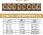 Wild West Table Runner, Rustic Farmhouse Texas Star Vintage Rodeo Cowboy Old Sign Wild West Print Pattern for Home Kitchen Table Decor Dining Coffee Room Garden Party Decor 13x90in