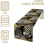 Japanese Table Runner Oriental Tradition Kio Fish Gold Art Printed Burlap Runner Home Kitchen Dining Table Living Room Decor Fabric 1 Panel W13xL90in