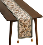ISAENNE Designer Vintage Beige Linen Table Runner 118 Inches Extra Long,Elegant Floral and Bird Pattern Decor Table Runners for Dining Tables,Thanksgiving,Christmas,Banquet,Party,12"*118"-Murad A